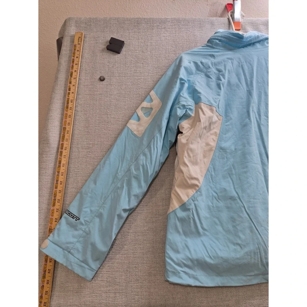 Freeride Scott Ski Jacket Womens L Blue White Mock Neck Raglan Sleeve Full Zip